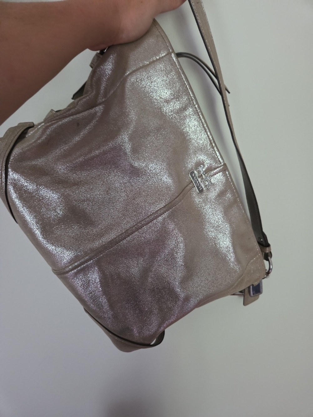 Coach Chelsea Metallic Leather Katarina Shimmer J1120-18901 Hobo Shoulder Bag